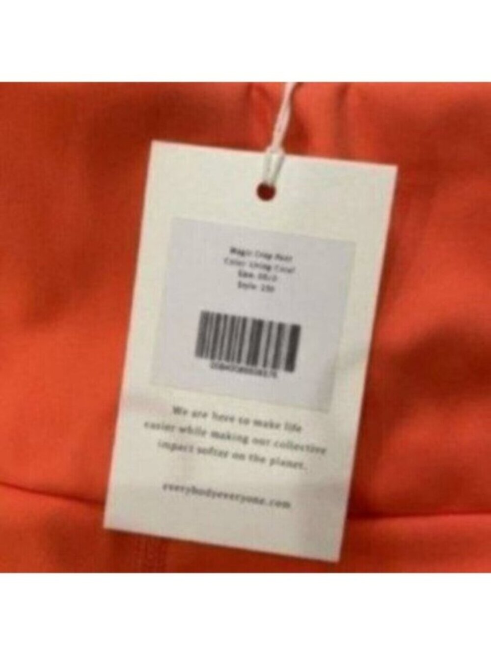 Everybody & Everyone Women's Orange Eco Friendly Magic Crop Pant Leggings Size S - Picture 8 of 8